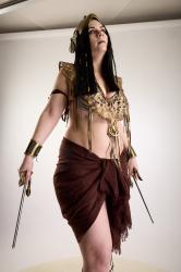 Moira Cosplay Ancksunamun Pose With Knifes